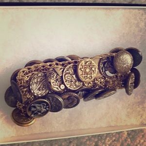 Antique button bracelet